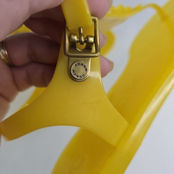 Coach Women's 6B Tea Rose Sandal Flowers Jelly Thong Slingback Yellow - Picture 7 of 12